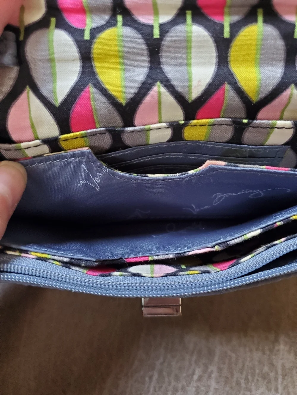 Vera Bradley Quilted Wristlet Clutch Wallet In Shadow Grey